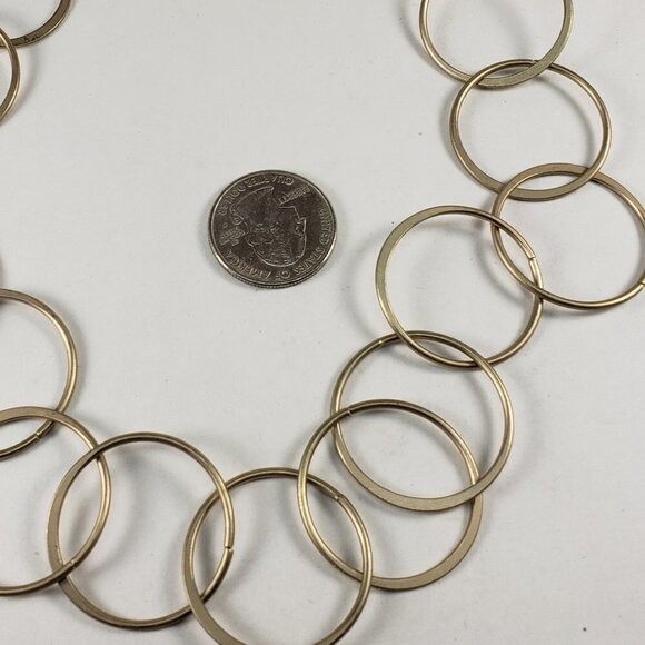 Gold-Tone Interlock Hoops Stylish Design Necklace - Women's Fashion Jewelry - Picture 6 of 8